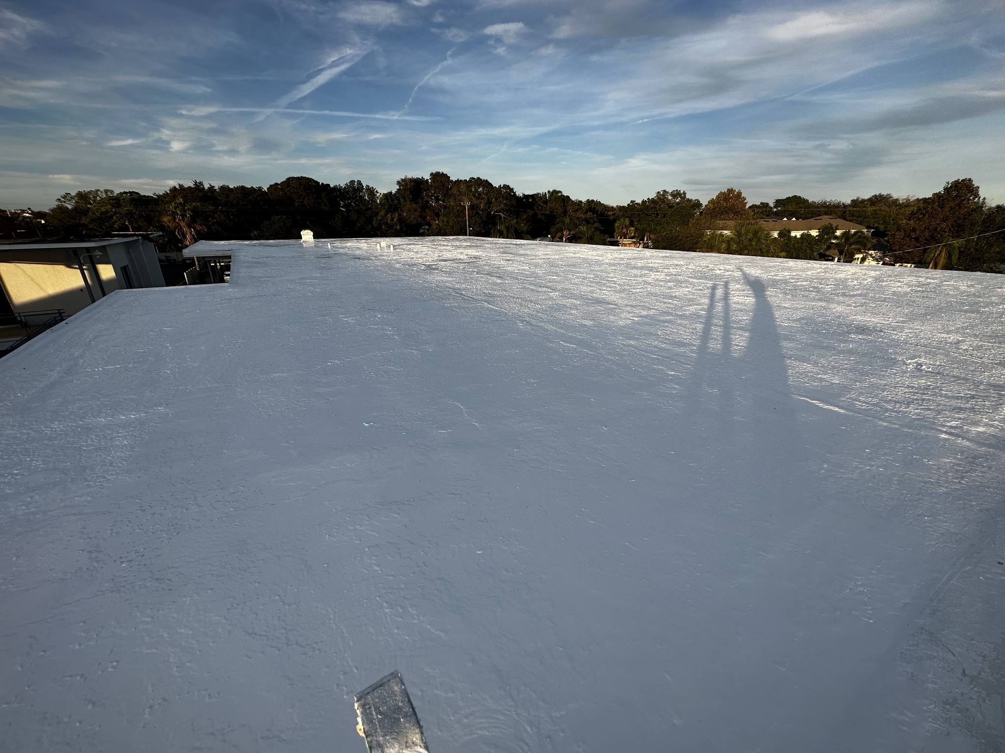 White coating on a flat roof